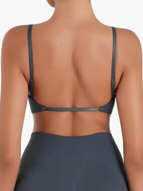 Sunzel Women's Open Back Adjustable Spaghetti Strap Sports Bra for Yoga